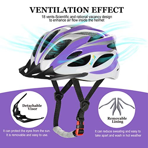 AGH Adult Adjustable Helmet,CPSC Certified for Mountain Road Bicycle Helmet with Detachable Visor for Men Women