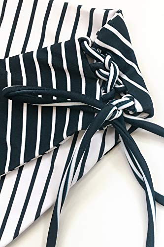 CUPSHE Women's Back Braided Straps Reversible Bottom Strappy Lace Up Bikini Sets