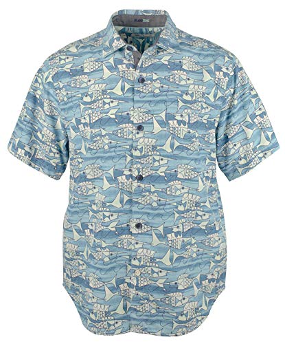 Tommy Bahama Blue Fish Bay Artist's Series Silk Camp Shirt