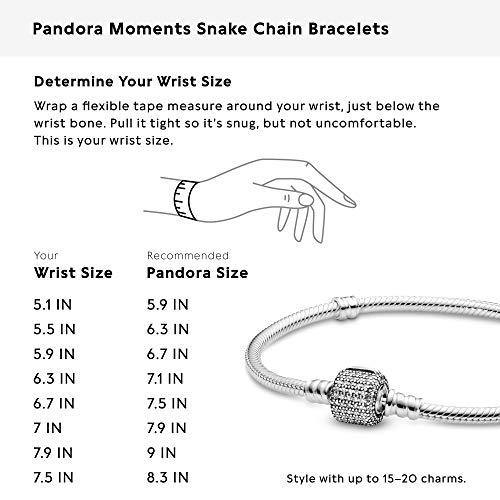 Pandora Jewelry Moments Sparkling Pave Clasp Snake Chain Cubic Zirconia Bracelet in Sterling Silver - JOY2ESpree