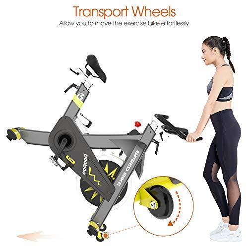 pooboo Indoor Exercise Bike Commercial Stationary Bike Belt Drive Indoor Cycling Bike - JOY2ESpree