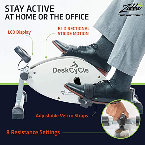 DeskCycle Under Desk Bike Pedal Exerciser – Mini Exercise Peddler – Stationary Cycle for Home & Office - JOY2ESpree