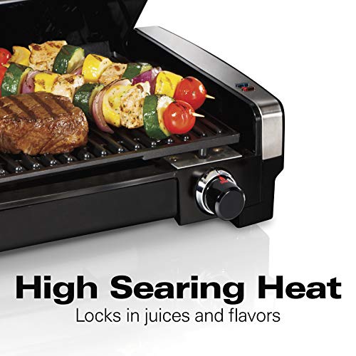 Hamilton Beach Electric Indoor Searing Grill with Viewing Window and Removable Easy-to-Clean Nonstick Plate - JOY2ESpree