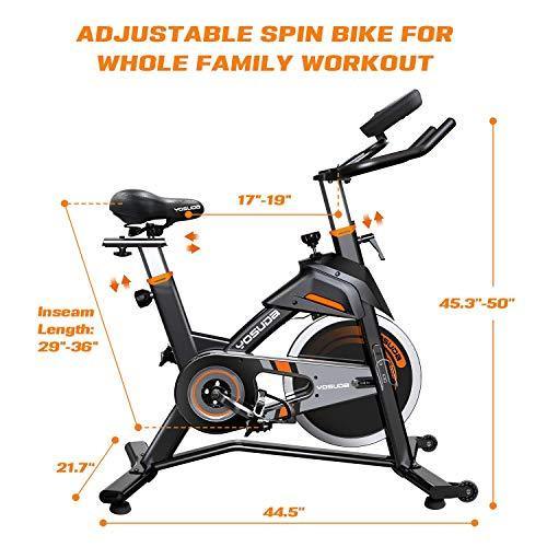 YOSUDA Indoor Cycling Bike Stationary - Exercise Bike for Home Gym with Comfortable Seat Cushion, Silent Belt Drive, iPad Holder - JOY2ESpree