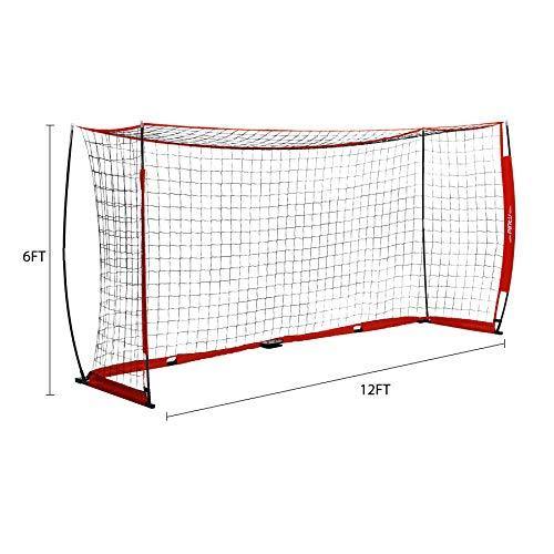 Pinty 12x6ft Soccer Goal, Knotless Kids' Soccer Net with 12pcs Soccer Cones Set in Multi Colors, Easy Setup Steel Poles and Portable Design - JOY2ESpree
