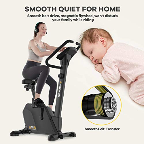 pooboo Magnetic Exercise Bike Upright Bike Stationary with Monitor & Pad holder Home Workout - JOY2ESpree