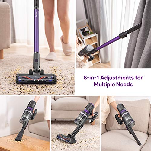 Cordless Vacuum Cleaner, Bagotte 8-in-1 25000Pa Powerful Suction Stick Handheld Vacuum Cleaner for Pet Hair Hard Floor Carpet Car, Lightweight - JOY2ESpree