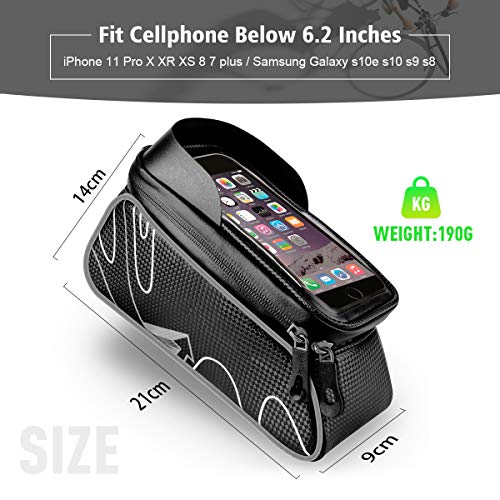 VANWALK Bike Bag with Phone Holder for Mountain Bike, Bike Handlebar Bag