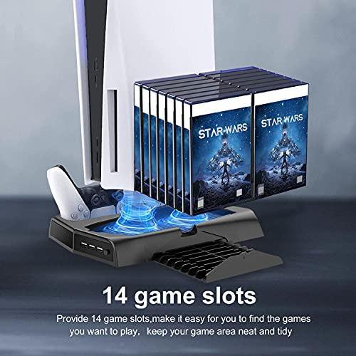 PS5 Stand with Cooling Fan and Dual Controller Charger Station - JOY2ESpree