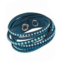 
                        
                          Load image into Gallery viewer, SWAROVSKI Slake 5043496 Light Blue Alcantara Bracelet w/Mixed Crystals - JOY2ESpree
                        
                      