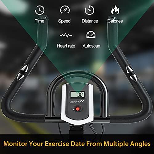 HANSTORM Exercise Bike Indoor Cycling Bike, Stationary Bike Silent Belt Drive, Indoor Cardio Bike for Home Gym - JOY2ESpree