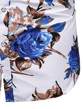 
                        
                          Load image into Gallery viewer, LEFTGU Men's Slim fit Floral Printed Beach Hawaiian Button-Down Dress Shirt
                        
                      