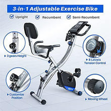 
                        
                          Cargar imagen en el visor de la galería, MGYM Folding Exercise Bike, Magnetic Resistance Stationary Fitness Bike 8-Levels Tension Adjustment Support Upright Recumbent - JOY2ESpree
                        
                      