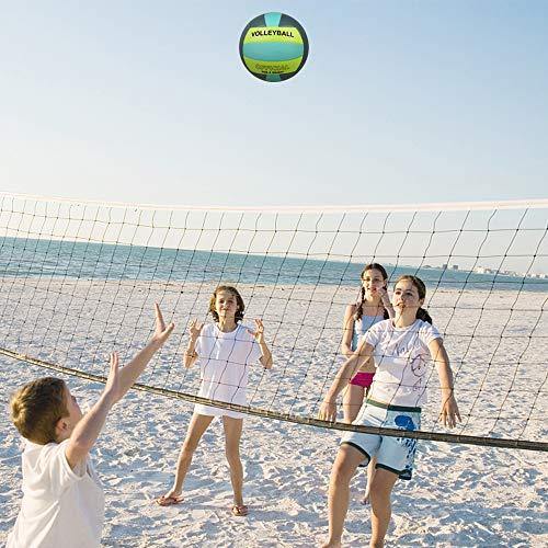 Professional Size 5 Volleyball, PECOGO PU Leather Soft Indoor Outdoor Volleyballs Sports Training Equipment for Beginner, Teenager, Adult - JOY2ESpree
