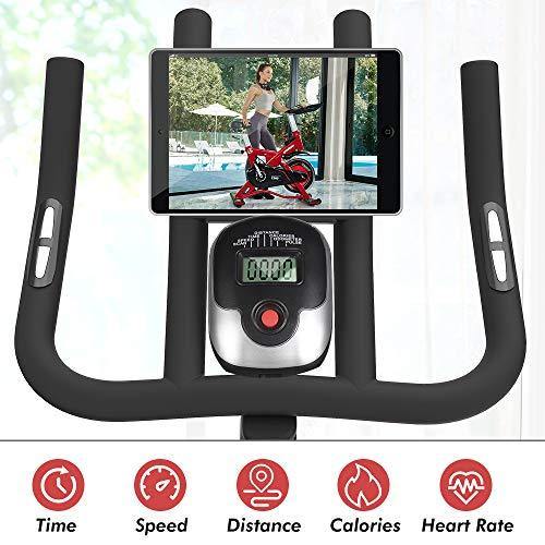 pooboo Indoor Cycling Bike, Belt Drive Exercise Bike Stationary Smooth Commercial Standard with LCD Display Bicycle Heart Pulse Trainer - JOY2ESpree