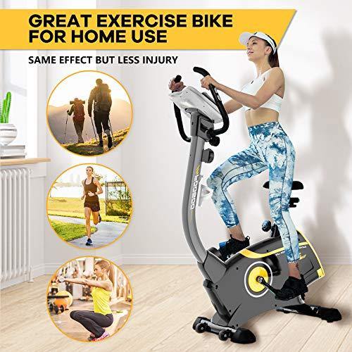 JKANGFIT Exercise Bike Stationary Bikes with 8-Level Magnetic Resistance and LCD Monitor, Indoor Cycling Bike 300 LB Capacity Upright Workout Bike - JOY2ESpree