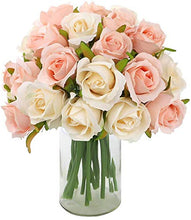 
                        
                          Muat gambar ke penampil Galeri, CEWOR 24 Heads Artificial Rose Flowers Bouquet Silk Flowers Rose for Home Bridal Wedding Party Festival Decor (2 Packs Champagne and Pink)
                        
                      