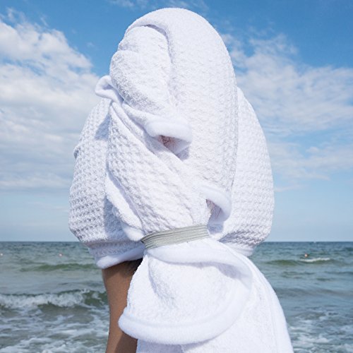 desired body Microfiber Hair Towel - for Fast, Frizz-Free Drying - Premium Large, Compact, Lightweight and Absorbent - One Size Fits All - White