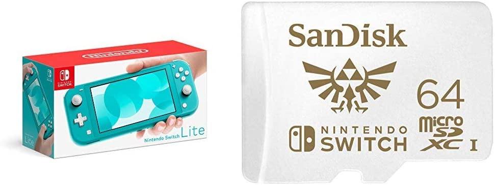 Nintendo Switch Lite - Yellow with SanDisk 256GB MicroSDXC UHS-I Card - JOY2ESpree