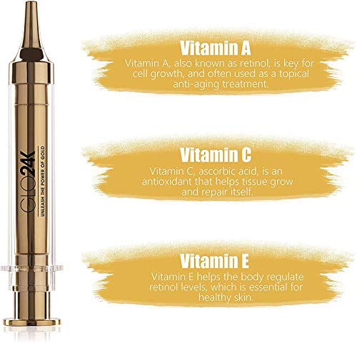 GLO24K Instant Facelift Cream with 24k Gold, Hyaluronic Acid, Peptides, and Vitamins, A,C,E. A powerful non-invasive alternative to injections.