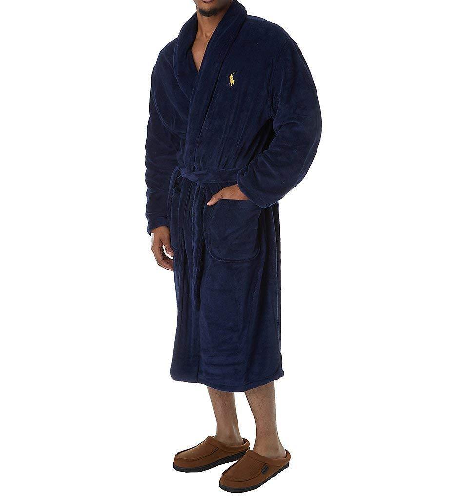 Polo Ralph Lauren Men's Microfiber Plush Long Sleeve Shawl Collar Robe