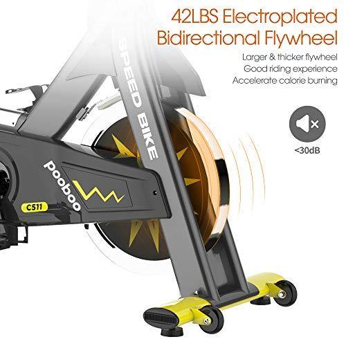 pooboo Indoor Exercise Bike Commercial Stationary Bike Belt Drive Indoor Cycling Bike - JOY2ESpree