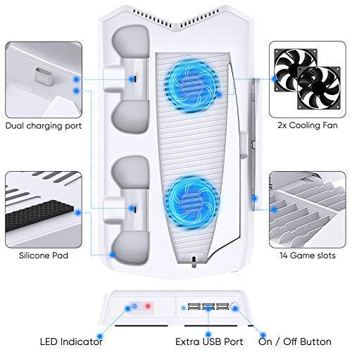 Vertical Charging Stand for PS5 Controllers with Cooling Fan - JOY2ESpree
