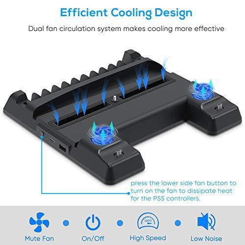 Cooling Fan Stand for PS5 Controller and PS5 Console Disc Version/Digital Edition - JOY2ESpree