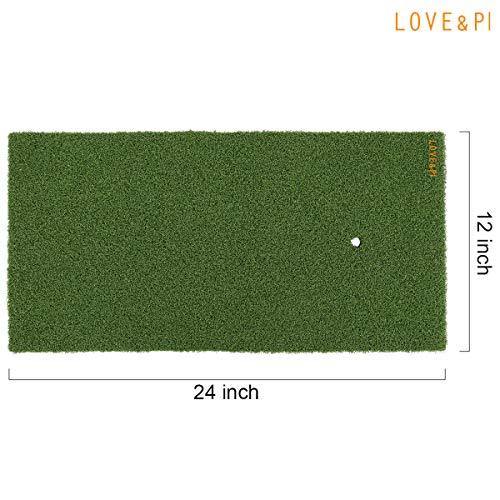 LOVE&PI Residential Golf Mat 12”x24” Practice Hitting Mat with Rubber Tee Holder and Plastic Tees for Home Use, Backyard, Outdoor - JOY2ESpree
