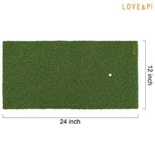 
                        
                          Load image into Gallery viewer, LOVE&amp;PI Residential Golf Mat 12”x24” Practice Hitting Mat with Rubber Tee Holder and Plastic Tees for Home Use, Backyard, Outdoor - JOY2ESpree
                        
                      