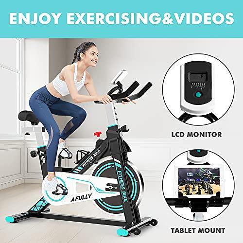Afully Indoor Exercise Bikes Stationary Fitness Bike Upright Cycling Belt Drive - JOY2ESpree