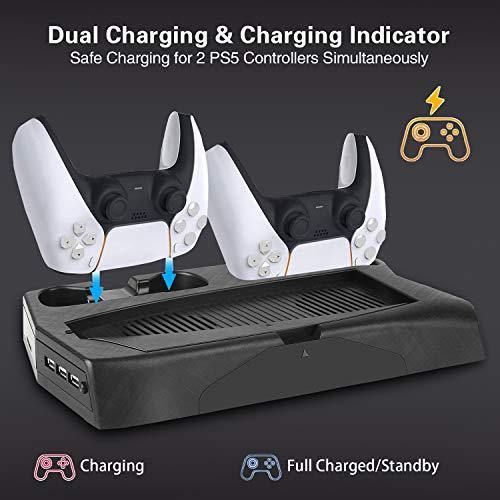 Vertical Charging Stand for Playstation 5 with Cooling Fan Charging Station Dock - JOY2ESpree