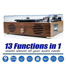 
                        
                          Muat gambar ke penampil Galeri, Record Player-13 in 1 Turntable with Speakers Vinyl Recording LP Bluetooth USB TF Card FM Radio Aux Input RCA Line Out and Headphone Jack - JOY2ESpree
                        
                      
