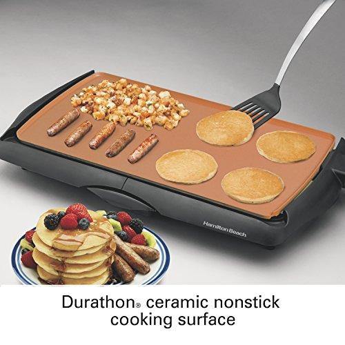 Hamilton Beach 38518R Durathon Ceramic Griddle, 200 sq. in, Black - JOY2ESpree