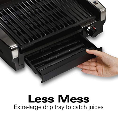 Hamilton Beach Electric Indoor Searing Grill with Viewing Window and Removable Easy-to-Clean Nonstick Plate - JOY2ESpree