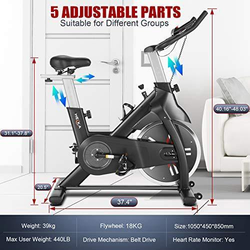 Heka Exercise Bike Indoor Cycling Bike Stationary 440lbs Weight Capacity - JOY2ESpree