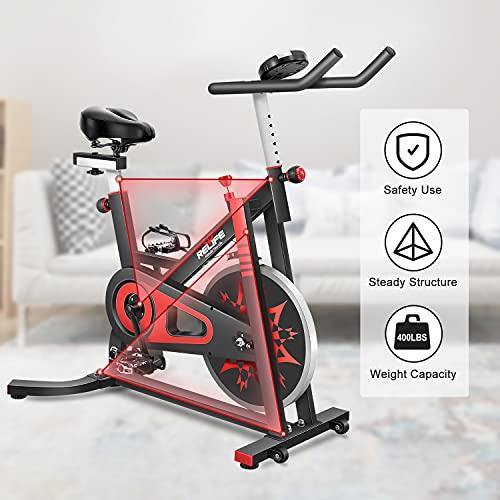 RELIFE REBUILD YOUR LIFE Exercise Bike Indoor Cycling Bike Stationary Bicycle with Resistance Workout Home Gym Cardio Fitness Machine Upright Bike - JOY2ESpree