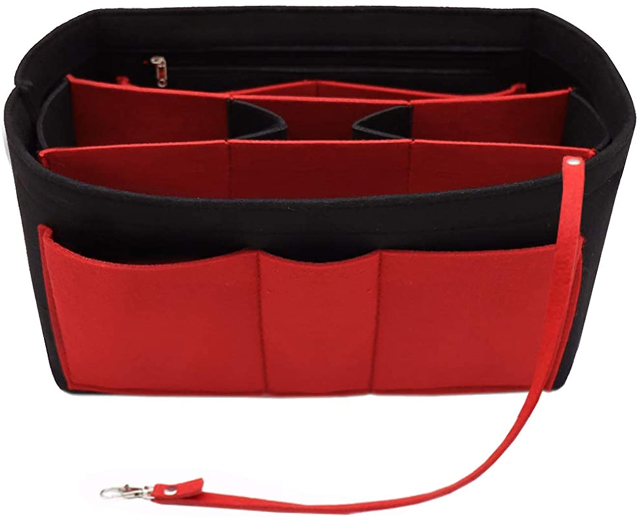 Felt Fabric Purse Tote Diaper Bag Organizer Insert Bag in Bag with Zipper Inner Pocket For Neverfull Speedy