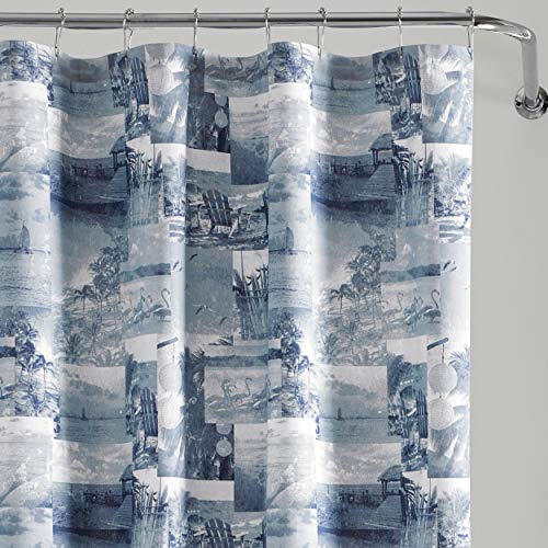 Tommy Bahama Wish You were Here Shower Curtain, 72 x 72, Blue