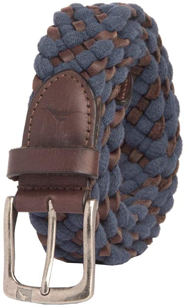 Tommy Bahama Men's Two-Tone Stretch Braided Web Belt