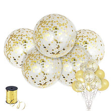 
                        
                          Load image into Gallery viewer, Shimmer and Confetti 15 Pack Large Gold Confetti Balloons
                        
                      