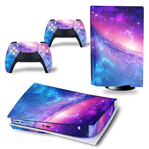 Ps5 Stickers Full Body Vinyl Skin Decal Cover for Playstation 5 Digital Edition Console Controllers (CD Version, Pink Starry Sky) - JOY2ESpree
