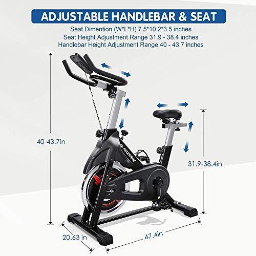MaxKare Exercise Bike Stationary Indoor Cycling Bike with 35 LBS Flywheel Display Panel Belt Drive for Home Cardio Workout - JOY2ESpree
