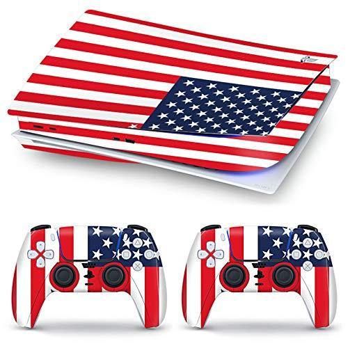 PS5 Console and Controller Skin Vinyl Sticker Decal Cover for PlayStation 5 Console and Controllers,Disk Edition,Red - JOY2ESpree