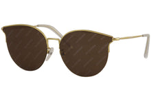 
                        
                          画像をギャラリービューアに読み込む, Balenciaga BB0021SK Sunglasses 005 Gold/Brown Mirror Lens 61 mm
                        
                      
