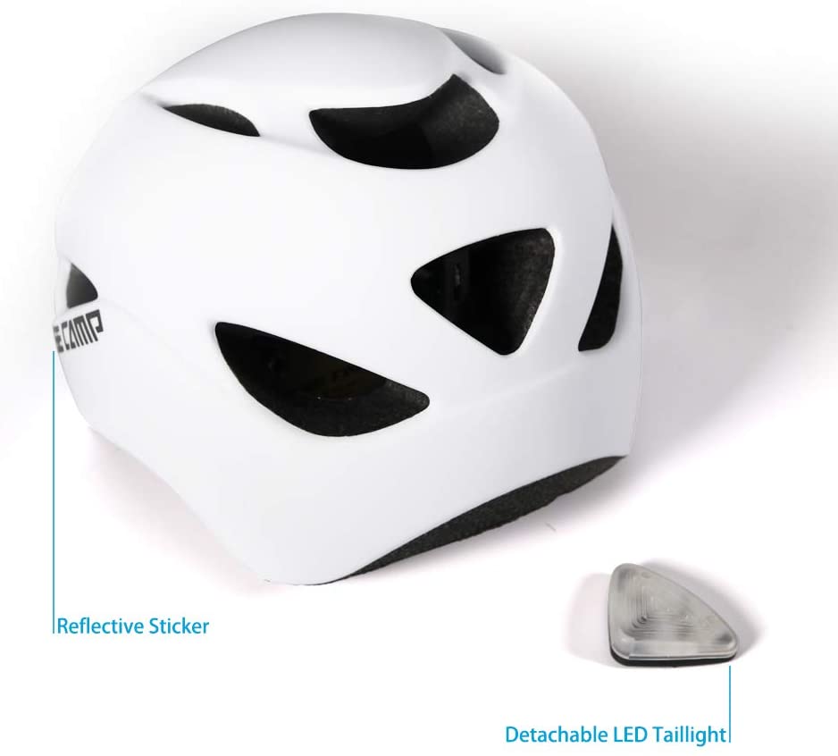 BASE CAMP Adult Bike Helmet with Rear Light for Urban Commuter Adjustable M Size