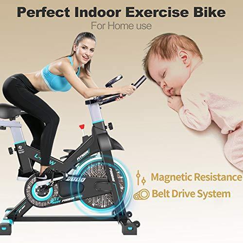 pooboo Magnetic Indoor Cycling Bike, Belt Drive Indoor Exercise Bike,Stationary Bike LCD Display for Home Cardio Workout Bike Training - JOY2ESpree