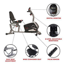 
                        
                          將圖片載入圖庫檢視器 Sunny Health &amp; Fitness Magnetic Recumbent Exercise Bike, Pulse Rate Monitoring, 300 lb Capacity, Digital Monitor and Quick Adjustable Seat | SF-RB4616 - JOY2ESpree
                        
                      