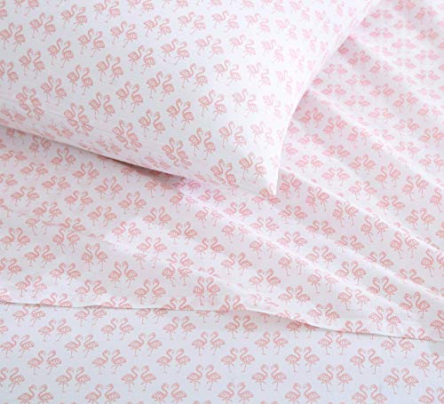 Tommy Bahama | Flamingle Collection | Bed Sheet Set - Crisp & Cool 100% Washed Cotton Lightweight Bedding, Queen, Pink