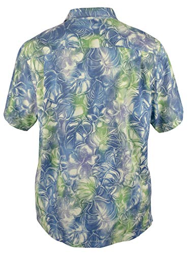 Tommy Bahama Hazy Hibiscus Silk Blend Camp Shirt (Color: Ocean Deep, Size XXL)